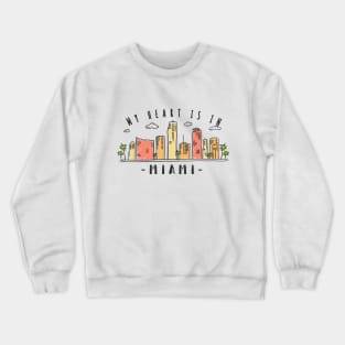 Miami USA Skyline Design Crewneck Sweatshirt